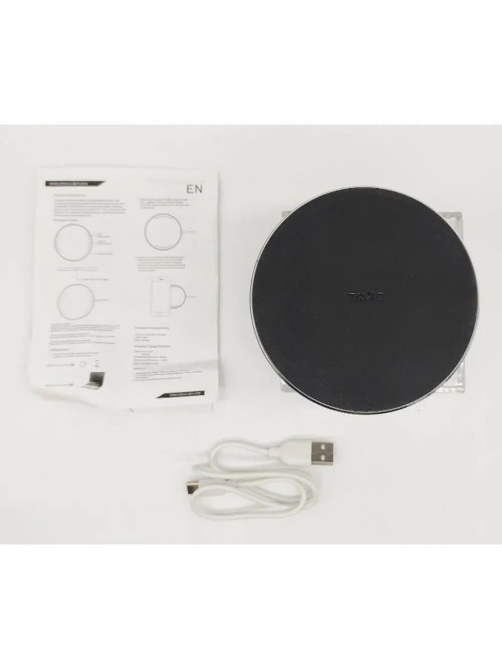 TOZO Wireless Fast Charger Charging Pad W1 LED Ultra Thin Aluminum BLUE